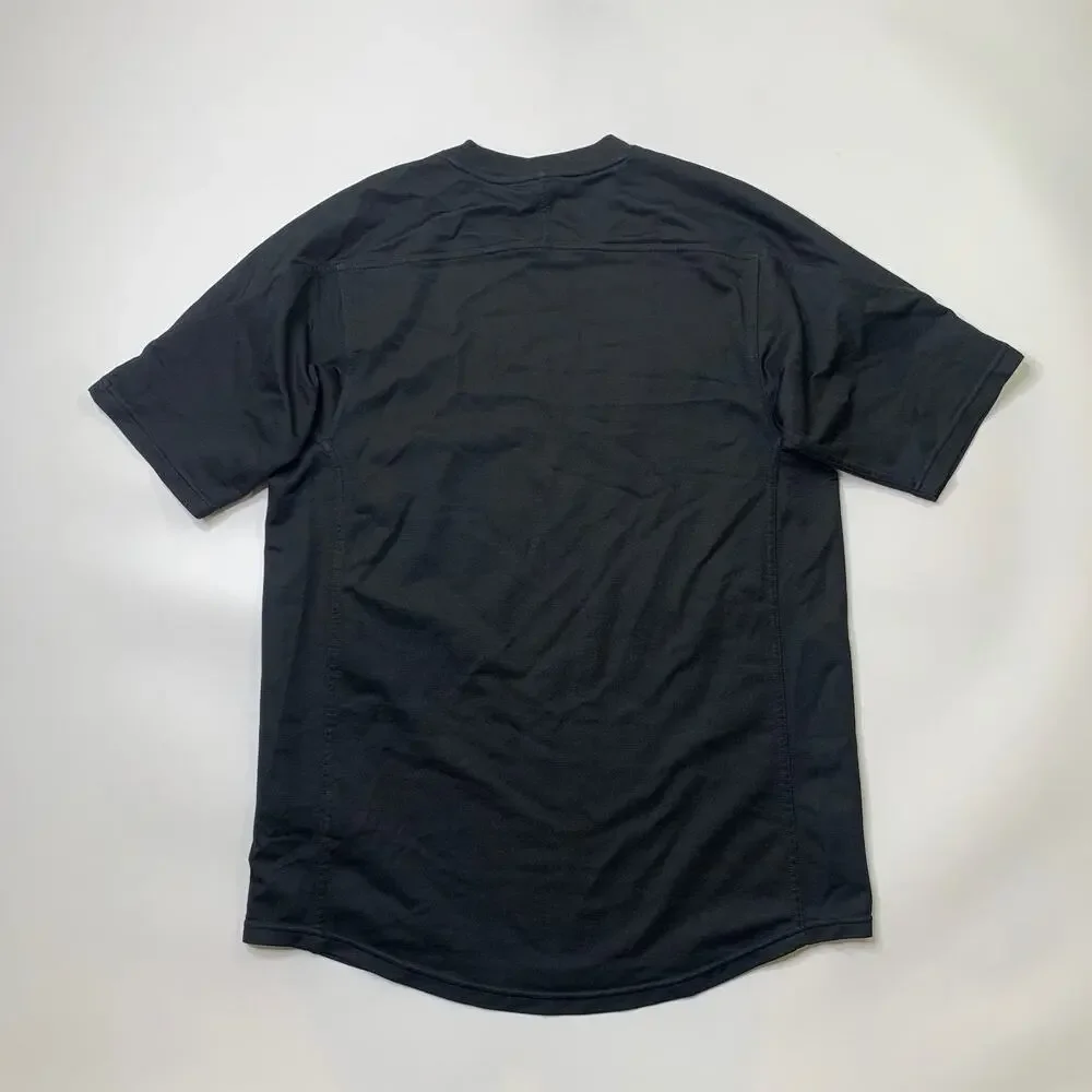 Vintage Nike T Shirt Mens M Medium Black Mini Swoosh Mesh Knit Jersey Y2K Era